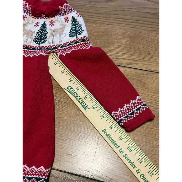 Tahari Baby Girl Fair Isle Knit Christmas Tree Dress Sz 24 Month Embroidery‎ - Picture 6 of 16